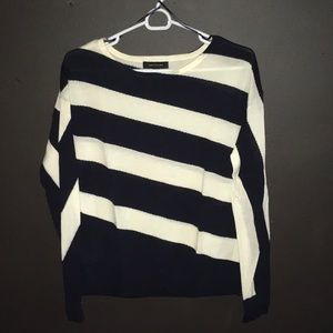 Slanting Stripe Extra Fine Merino Wool Sweater